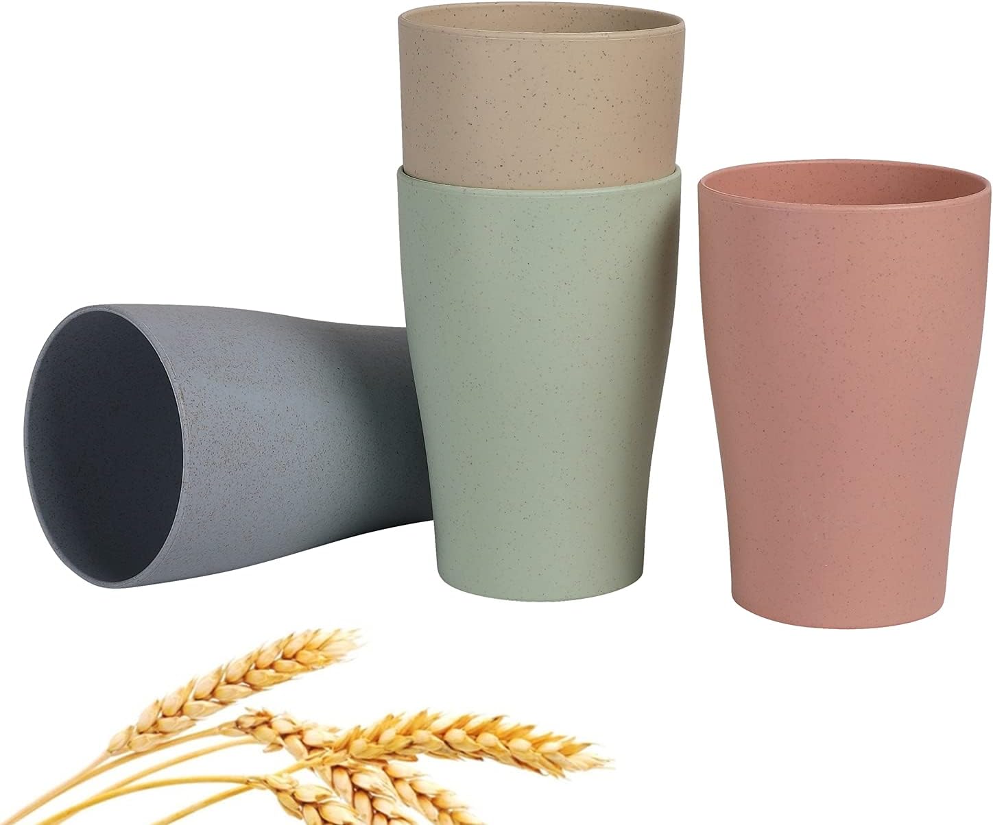 Plastic Drinking Cups 375ml (Set of 8, Assorted Colors) – Lightweight, Unbreakable, Large, Dishwasher-Safe Tumblers for Water, Juice, and Cocktails; Portable for Camping