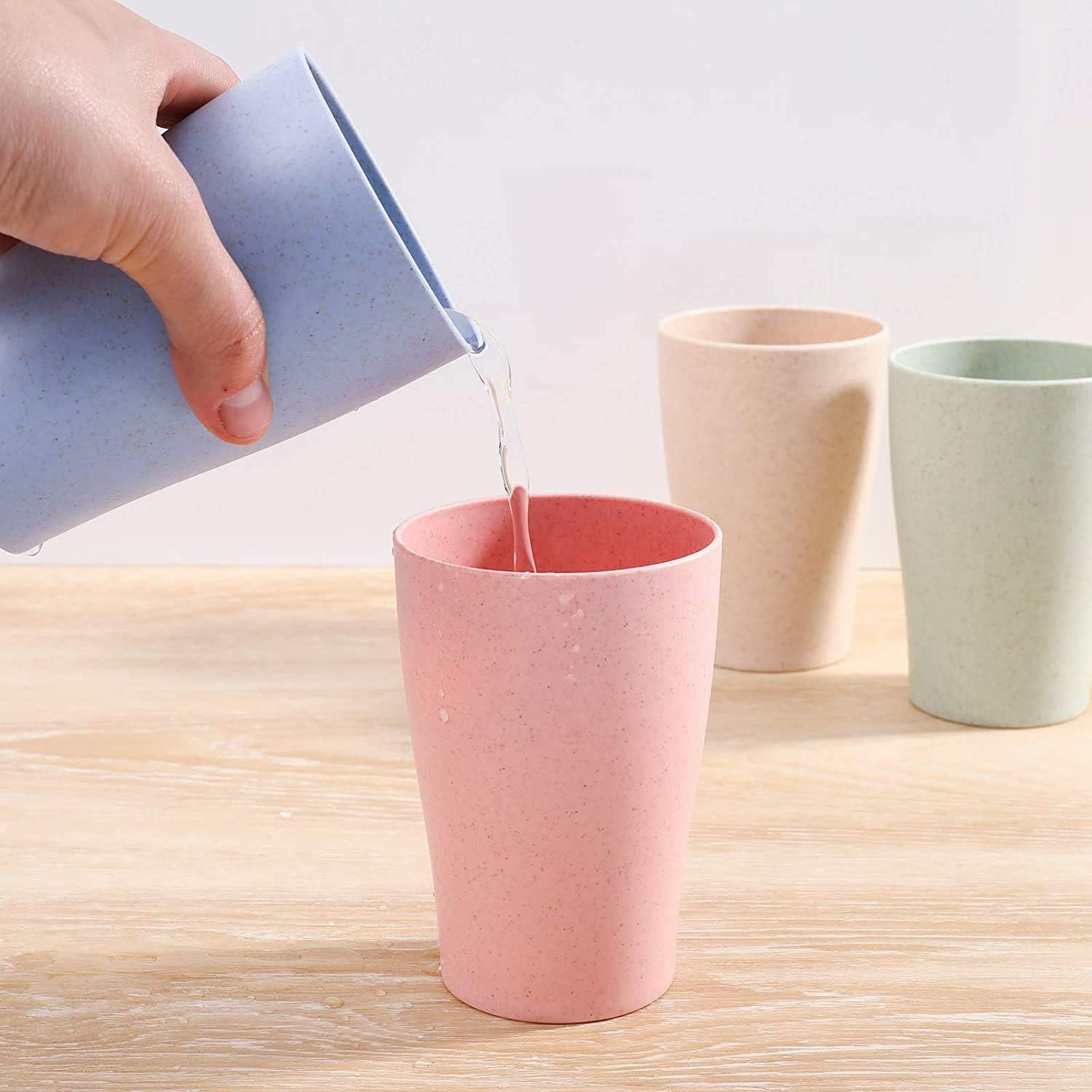 Plastic Drinking Cups 375ml (Set of 8, Assorted Colors) – Lightweight, Unbreakable, Large, Dishwasher-Safe Tumblers for Water, Juice, and Cocktails; Portable for Camping