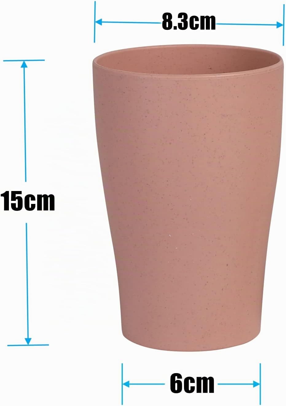 Plastic Drinking Cups 375ml (Set of 8, Assorted Colors) – Lightweight, Unbreakable, Large, Dishwasher-Safe Tumblers for Water, Juice, and Cocktails; Portable for Camping