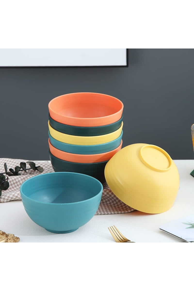 Plastic Cereal Bowl, 760 ml, Pack of 8, Unbreakable and Lightweight Bowl, Soup Bowl, BPA Free, Dishwasher Safe