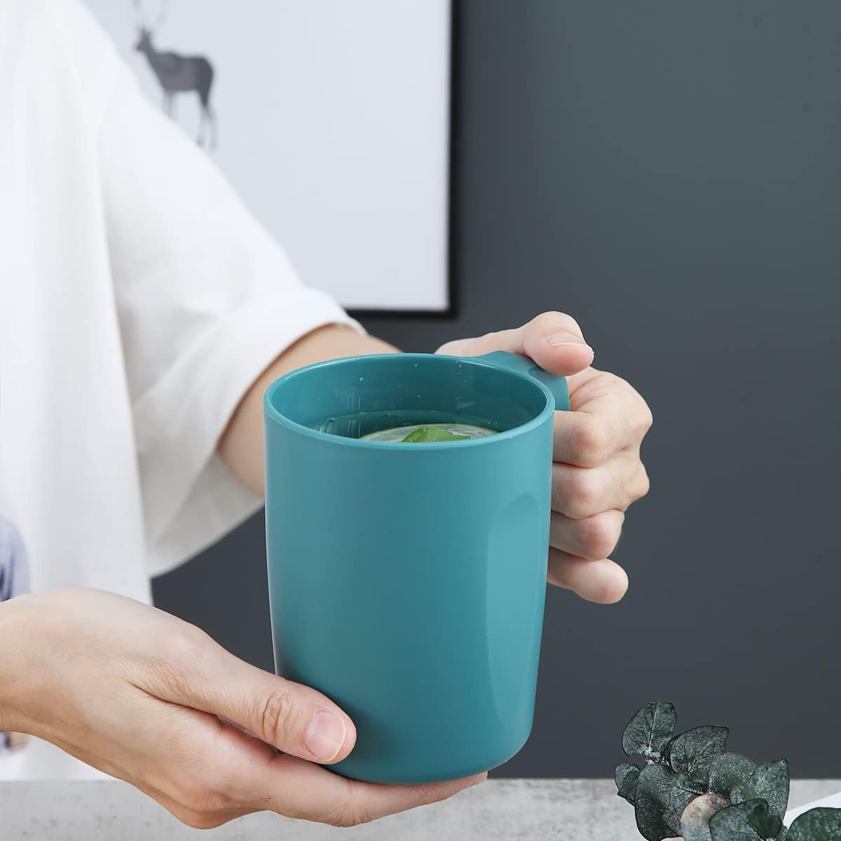 8-Piece Plastic Cup Set – Unbreakable and Reusable; Lightweight Travel Coffee Cups & Espresso Cups; Easy to Carry and Clean; Microwave-Safe, BPA-Free, and Dishwasher-Safe.