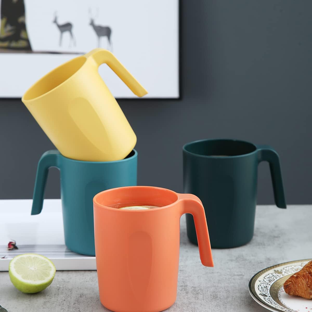 8-Piece Plastic Cup Set – Unbreakable and Reusable; Lightweight Travel Coffee Cups & Espresso Cups; Easy to Carry and Clean; Microwave-Safe, BPA-Free, and Dishwasher-Safe.