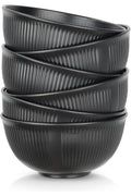 Set of 6 Plastic Cereal Bowls – Unbreakable Bowls for Fruit, Breakfast, Salad, Soup, Ramen, and Snacks – Black