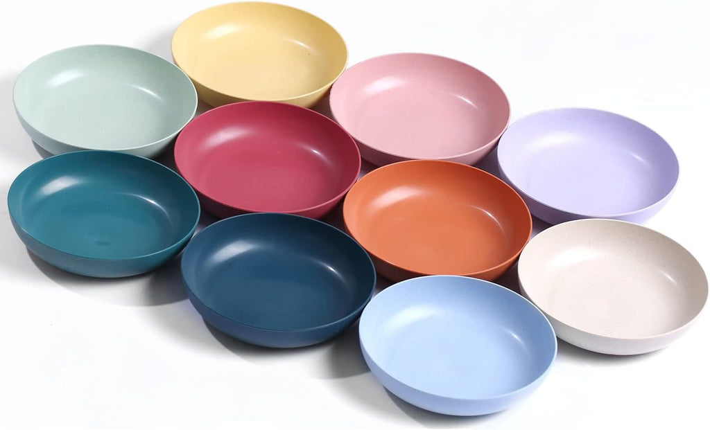 Set of 10 Lightweight Plastic Plates (14 cm) – Small Appetizer Set | Unbreakable, Reusable, Non-toxic, Dishwasher & Microwave Safe – Ideal for Kitchen, Home, Travel & Camping