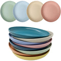 Lightweight Plastic Plates 8 Pieces 20 cm Large Dinner Plate Set | Unbreakable Reusable Non-Toxin Dishwasher Microwave Safe Plates Bowls for Kitchen Living Travel Camping