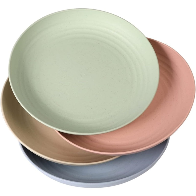 Set of 4 Lightweight Plastic Dinner Plates (23 cm) | Unbreakable, Reusable, Non-toxic, Dishwasher & Microwave Safe – Ideal for Kitchen, Home, Travel, and Camping