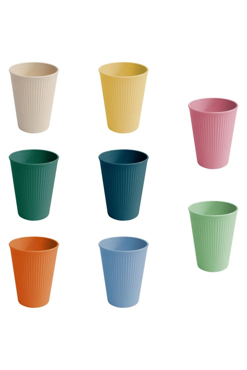 Set of 8 Colorful Plastic Cups – Reusable Drinking Cups for Coffee, Tea, Milk, and Picnics (8 Colors)