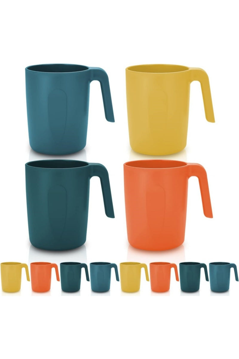 8-Piece Plastic Cup Set – Unbreakable and Reusable; Lightweight Travel Coffee Cups & Espresso Cups; Easy to Carry and Clean; Microwave-Safe, BPA-Free, and Dishwasher-Safe.